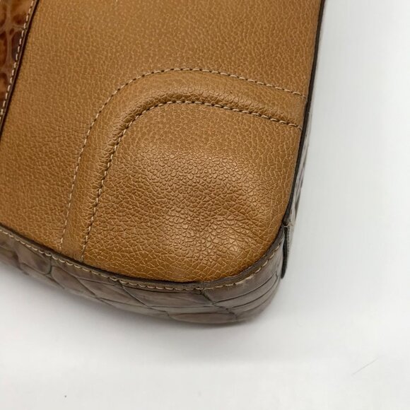 Brahmin Brown Crocodile Embossed Leather 25th Anniversary Edition Shoulder Bag - Picture 6 of 11